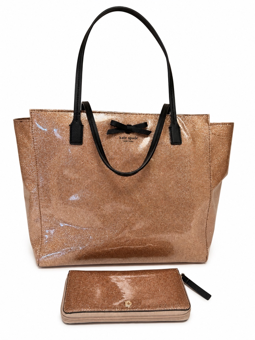 Kate spade glitter tote and matching wallet set